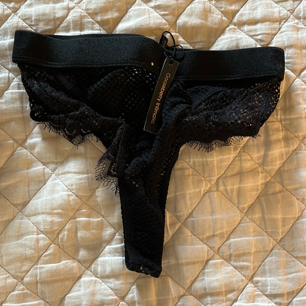 Gooseberry Intimates Black Full Glam Thong